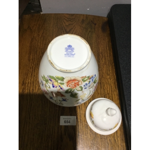 654 - Aynsley Cottage Garden 9” Lidded Jar