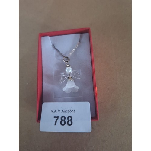 788 - 925 Silver Chain With a Crystal Angel