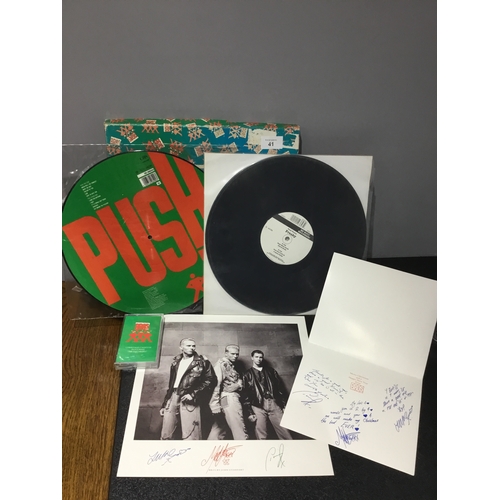 41 - Bros Christmas Box To Include Tape, Signed Picture, Signed Christmas Card and LP's To Include Push a... 