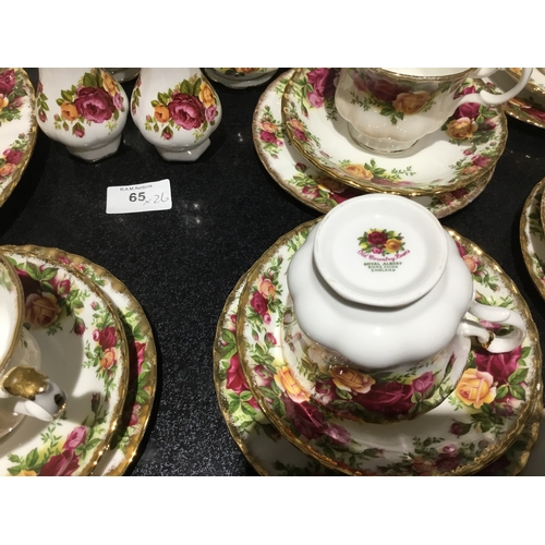 65 - Royal Albert Old Country Roses Tea Set To Include Cake Stand, Cruet Set, Cake Plate, Milk Jug, Sugar... 