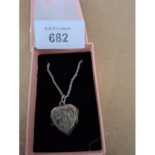 682 - Boxed 925 Silver Chain and Locket