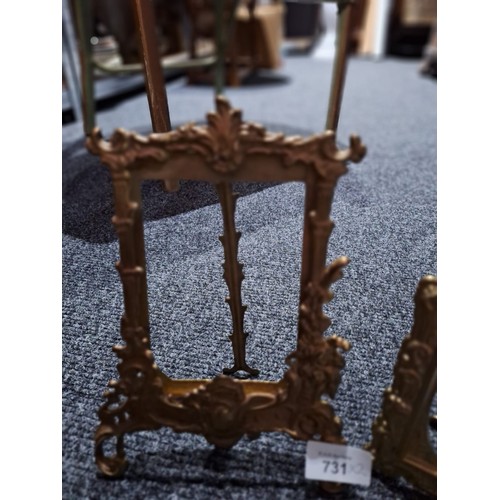 731 - Pair of Vintage Heavy Brass Picture Frames