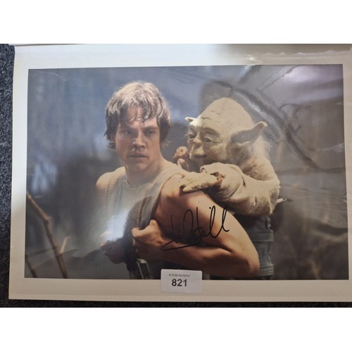 821 - Signed Photo By The Hamd Of Mark Hamill With Yoda From Star Wars With Certificate of Authenticity