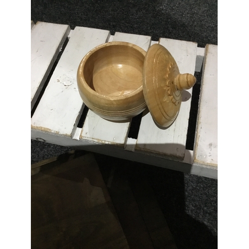 148 - Set of 3 Wooden Display Shelves With Feet, Wooden Shoe Bench and  a Vintage Round Wooden Trinket Box