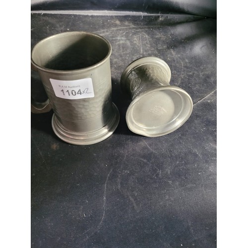 1104 - Pewter Tankards x2 From English Pewter Company Spillman Altrincham