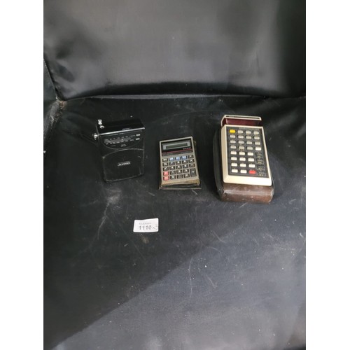 1110 - Vintage Cased Novas Calculator, Vintage Cased Casio Calculator and a Vintage Matsui Radio