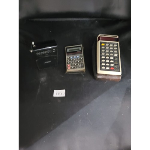 1110 - Vintage Cased Novas Calculator, Vintage Cased Casio Calculator and a Vintage Matsui Radio