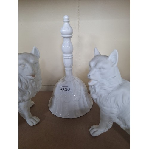 583 - Pair of Vintage Parian Dogs 7