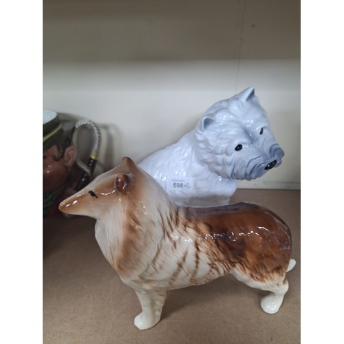 598 - Large Ceramic Scottie Dog and a Large Ceramic Collie Dog