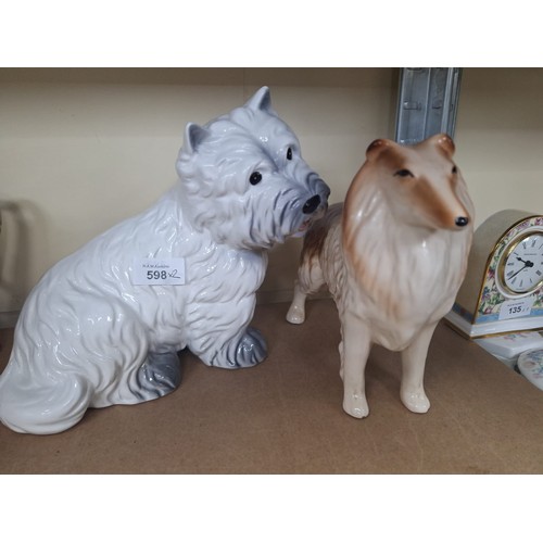 598 - Large Ceramic Scottie Dog and a Large Ceramic Collie Dog