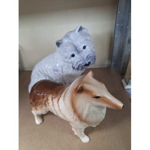 598 - Large Ceramic Scottie Dog and a Large Ceramic Collie Dog