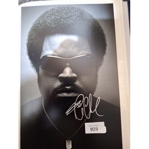 929 - Hand Signed Picture of The Rapper Ice Cube With Certificate of Authenticity