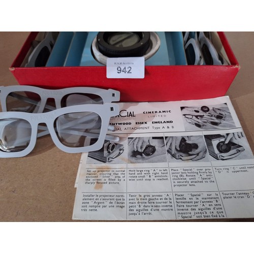 942 - Vintage 3D Spectacles in a Box 6 Pairs Leaflet and Lense