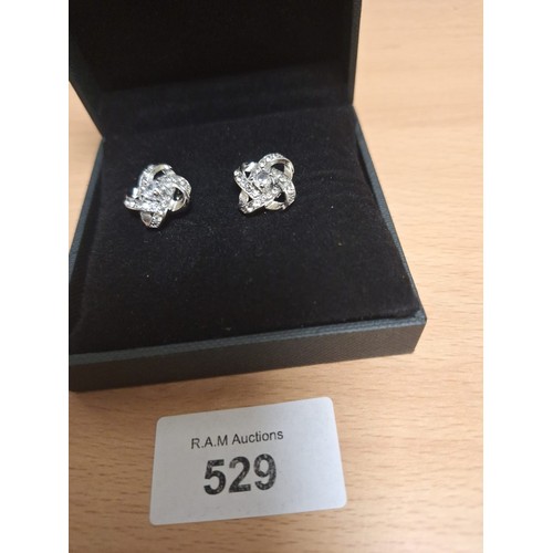 529 - Boxed Stoned 925 Silver Earrings