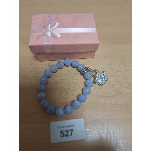 527 - Boxed Natural Stone Milano Charm Bracelet