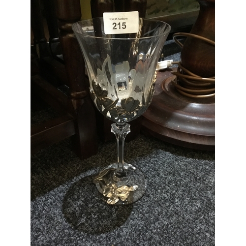 215 - Crystal and Pewter Wine Goblet