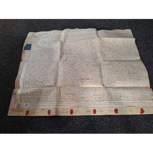 481 - Antique Indenture in 3 Pieces Dated 1776