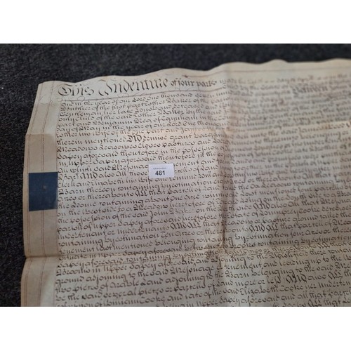 481 - Antique Indenture in 3 Pieces Dated 1776