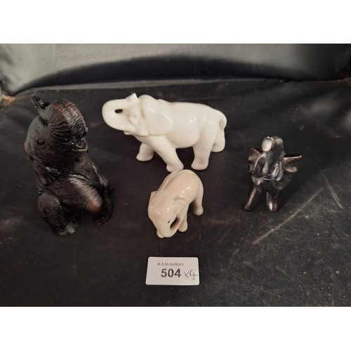 504 - Collectable Elephants x4