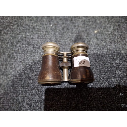 986 - Vintage/Antique Jockey Club Paris Binoculars