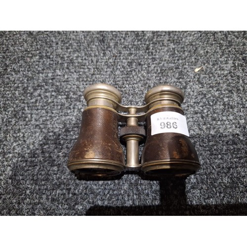 986 - Vintage/Antique Jockey Club Paris Binoculars