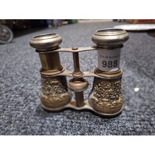 988 - Vintage Brass Opera Glasses