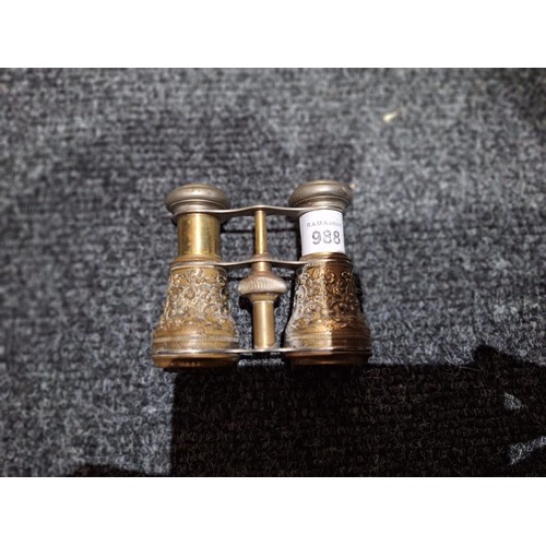 988 - Vintage Brass Opera Glasses