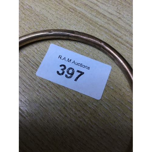 397 - Large Marked Rolled Gold Bangle