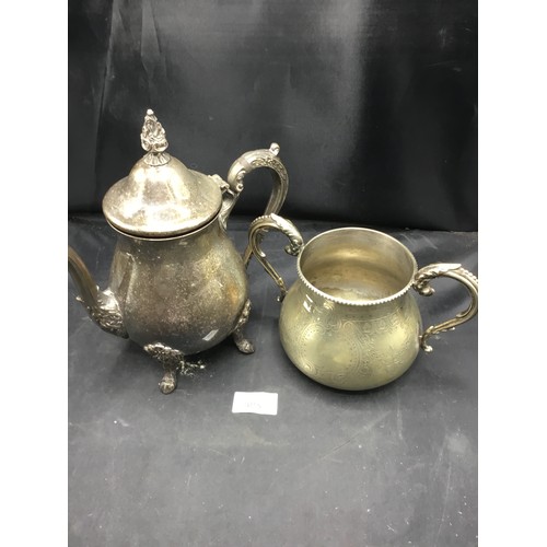 905 - EPNS Silver x5 To Include Coffee Pot, 2 Handled Vase, Cruet Set and Rose Bowl