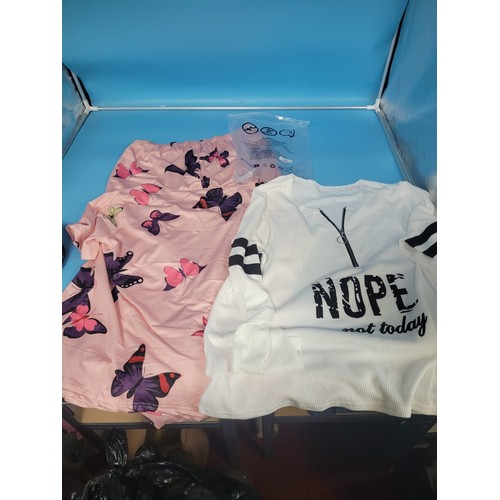 364 - New In The Bag XL Pyjamas In a Butterfly Design and a XXL White Not Today Zipped Jumper