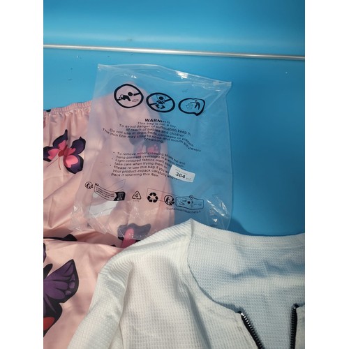 364 - New In The Bag XL Pyjamas In a Butterfly Design and a XXL White Not Today Zipped Jumper