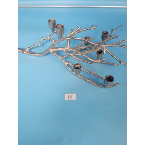 236 - 7 Branch Stag Horn Metal Candelabra