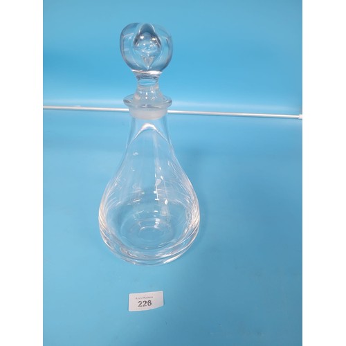 226 - Signed Darlington Glass Decanter 12” by D.Edwards 1982