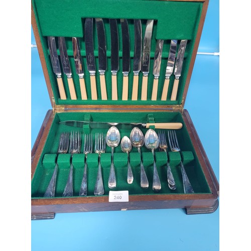 240 - Vintage Large Cased Canteen of Cutlery