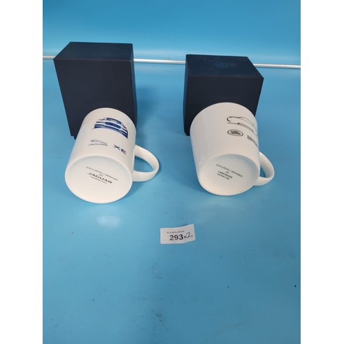 293 - Boxed x2 Exclusively Designed For Jaguar-Landrover Mugs