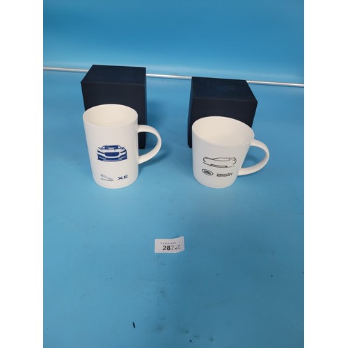 287 - Boxed x2 Exclusively Designed For Jaguar-Landrover Mugs