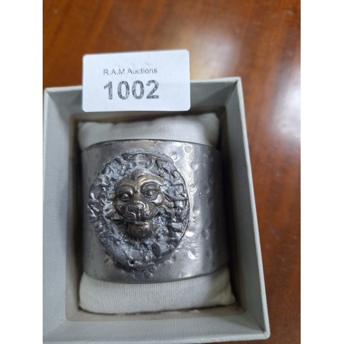 1002 - Boxed Heavy Metal Lions Head Bangle