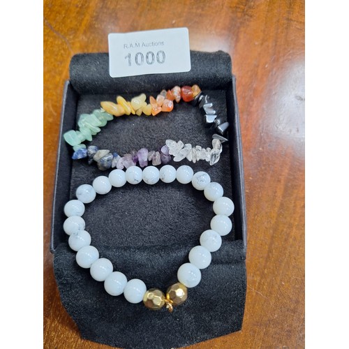 1000 - Boxed Natural Raw Crystal Bracelet and a White Howlite Bracelet