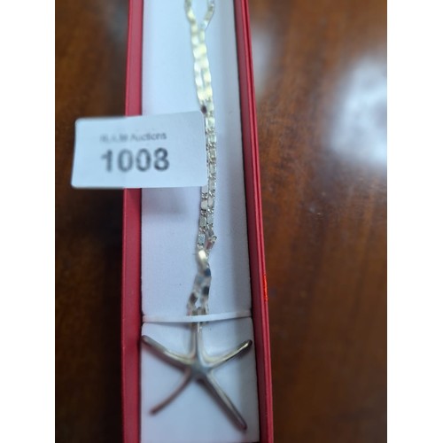 1008 - Boxed Heavy 925 Silver Chain with a 925 Silver Starfish Pendant