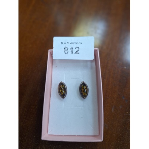 812 - 925 Silver and Amber Earrings