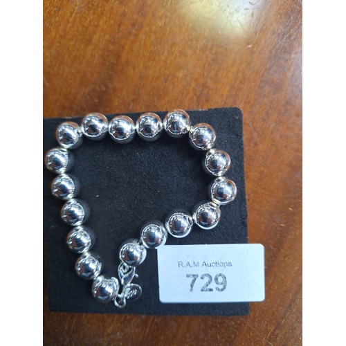 729 - 925 Solid Silver Ball Bracelet