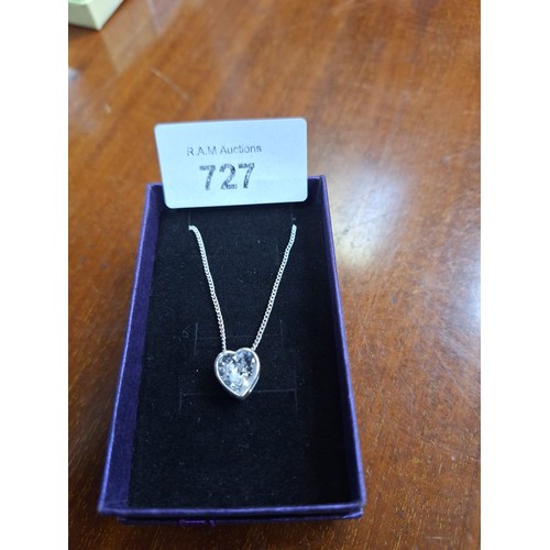 727 - 925 Silver and Crystal Pendant and Chain