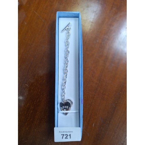 721 - Silver Love Heart Bracelet