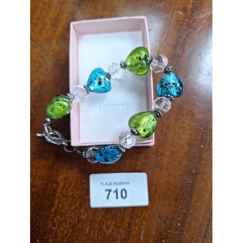 710 - Murano Style Silver Bracelet