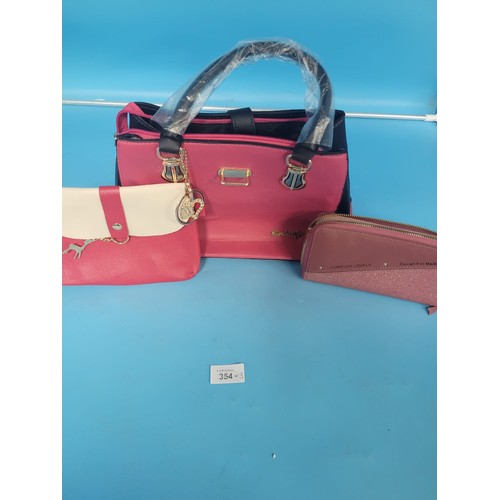 354 - New Danbaoly Pink Ladies Bag With Straps, Pink Clutch Bag With Strap and a Pink Purse