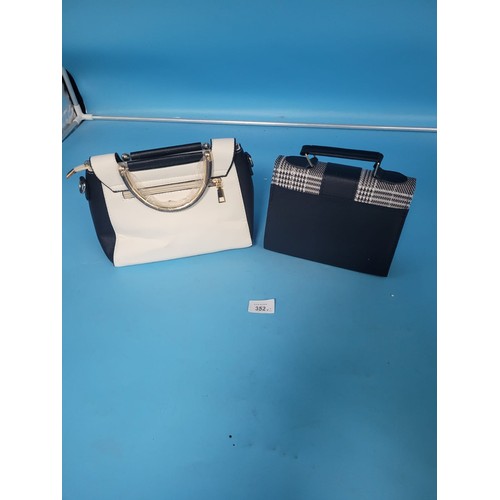 352 - New Black and White Bag With Strap x2