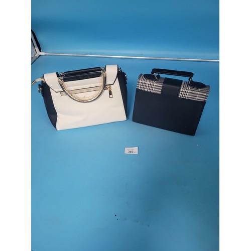 352 - New Black and White Bag With Strap x2