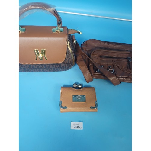 350 - Brand New FIDM Bag With All Accessories, HT London Fashion Purse and a Retro Brown Bag