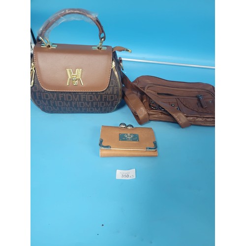 350 - Brand New FIDM Bag With All Accessories, HT London Fashion Purse and a Retro Brown Bag