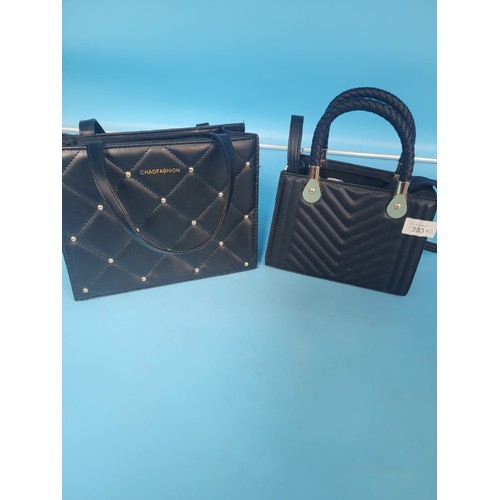 353 - New Black and Brass Bag With Strap and a Chao Fashion Studded Bag